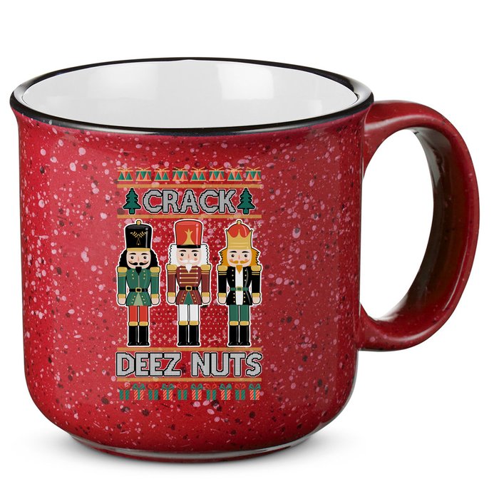 Crack Deez Nuts Nutcracker Ugly Christmas Sweater 15oz Campfire Ceramic Mug