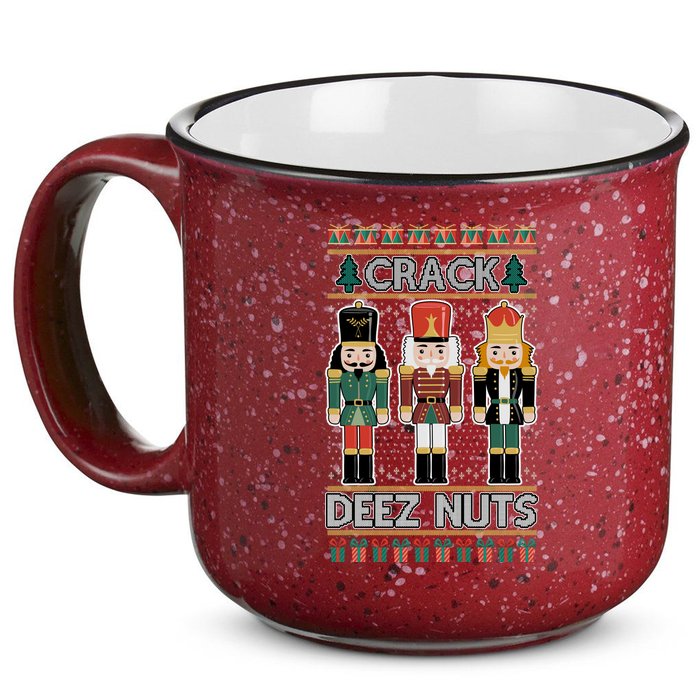 Crack Deez Nuts Nutcracker Ugly Christmas Sweater 15oz Campfire Ceramic Mug