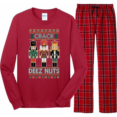 Crack Deez Nuts Nutcracker Ugly Christmas Sweater Long Sleeve Pajama Set