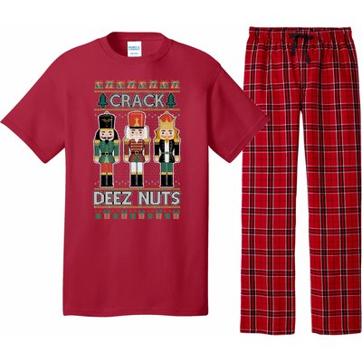 Crack Deez Nuts Nutcracker Ugly Christmas Sweater Pajama Set