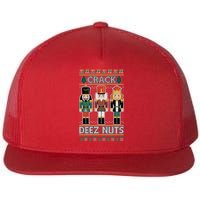 Crack Deez Nuts Nutcracker Ugly Christmas Sweater Flatbill Hat