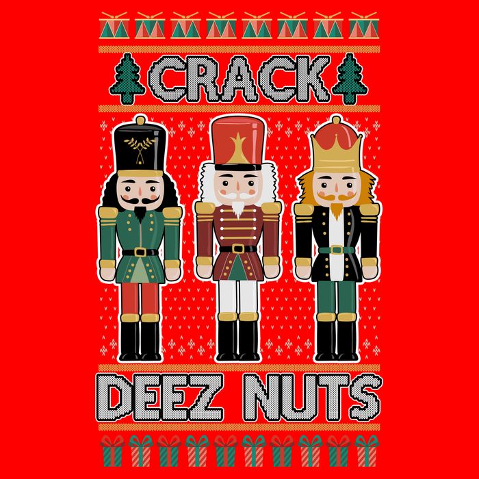 Crack Deez Nuts Nutcracker Ugly Christmas Sweater Flatbill Hat