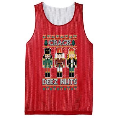 Crack Deez Nuts Nutcracker Ugly Christmas Sweater Mesh Reversible Basketball Jersey Tank