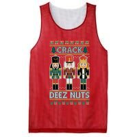 Crack Deez Nuts Nutcracker Ugly Christmas Sweater Mesh Reversible Basketball Jersey Tank