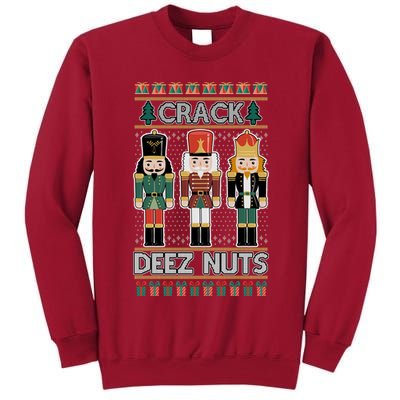 Crack Deez Nuts Nutcracker Ugly Christmas Sweater Tall Sweatshirt
