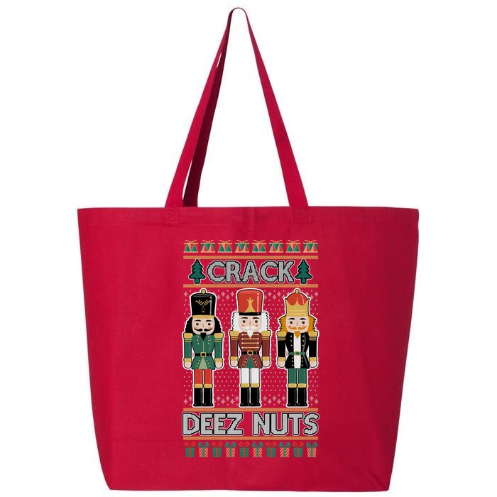 Crack Deez Nuts Nutcracker Ugly Christmas Sweater 25L Jumbo Tote