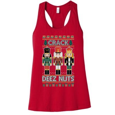 Crack Deez Nuts Nutcracker Ugly Christmas Sweater Womens Tank Top