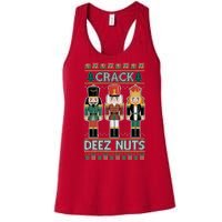 Crack Deez Nuts Nutcracker Ugly Christmas Sweater Women's Racerback Tank