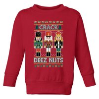 Crack Deez Nuts Nutcracker Ugly Christmas Sweater Toddler Sweatshirt