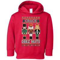Crack Deez Nuts Nutcracker Ugly Christmas Sweater Toddler Hoodie