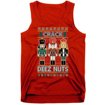 Crack Deez Nuts Nutcracker Ugly Christmas Sweater Tank Top
