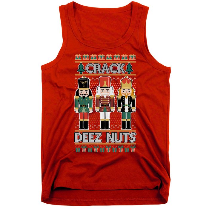 Crack Deez Nuts Nutcracker Ugly Christmas Sweater Tank Top