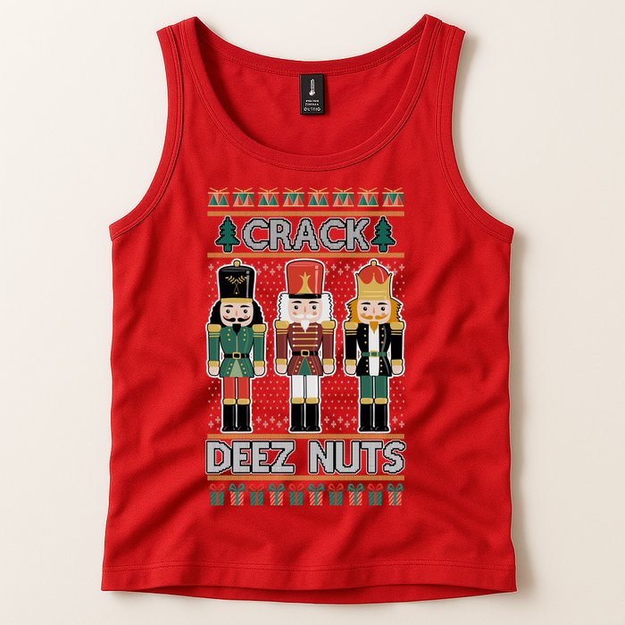 Crack Deez Nuts Nutcracker Ugly Christmas Sweater Tank Top