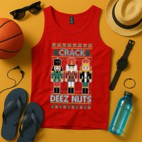 Crack Deez Nuts Nutcracker Ugly Christmas Sweater Tank Top