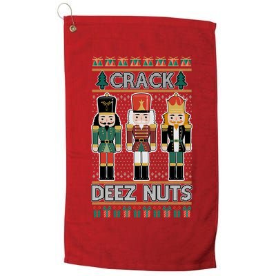 Crack Deez Nuts Nutcracker Ugly Christmas Sweater Golf Towel