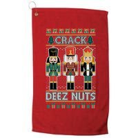 Crack Deez Nuts Nutcracker Ugly Christmas Sweater Golf Towel