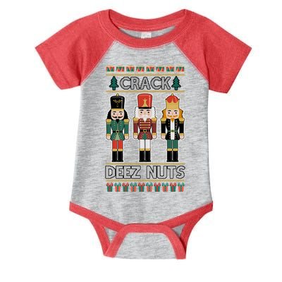 Crack Deez Nuts Nutcracker Ugly Christmas Sweater Infant Baby Jersey Bodysuit