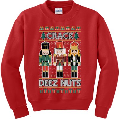 Crack Deez Nuts Nutcracker Ugly Christmas Sweater Kids Sweatshirt