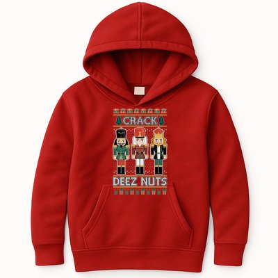 Crack Deez Nuts Nutcracker Ugly Christmas Sweater Kids Hoodie