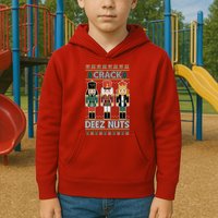 Crack Deez Nuts Nutcracker Ugly Christmas Sweater Kids Hoodie