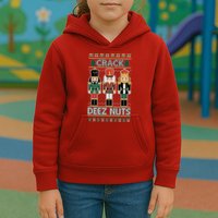 Crack Deez Nuts Nutcracker Ugly Christmas Sweater Kids Hoodie
