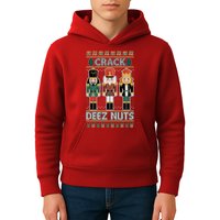 Crack Deez Nuts Nutcracker Ugly Christmas Sweater Kids Hoodie