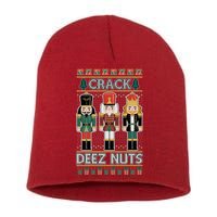 Crack Deez Nuts Nutcracker Ugly Christmas Sweater Short Acrylic Beanie