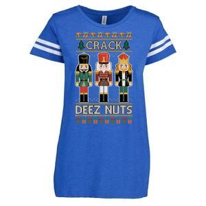 Crack Deez Nuts Nutcracker Ugly Christmas Sweater Enza Ladies Jersey Football T-Shirt