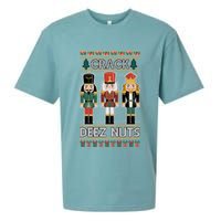 Crack Deez Nuts Nutcracker Ugly Christmas Sweater Sueded Cloud Jersey T-Shirt