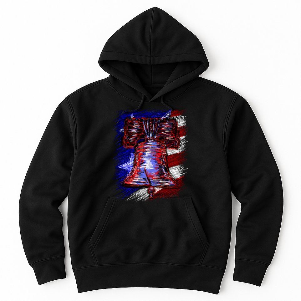 Cracked Liberty Bell Freedom America Hoodie