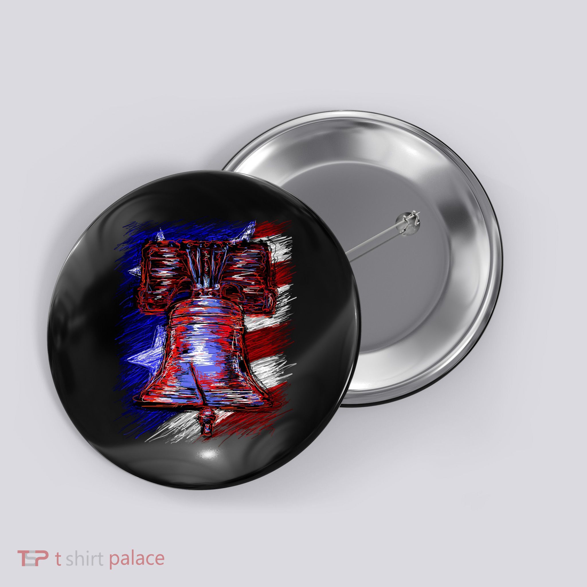 Cracked Liberty Bell Freedom America Button