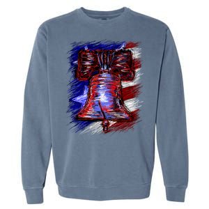 Cracked Liberty Bell Freedom America Garment-Dyed Sweatshirt