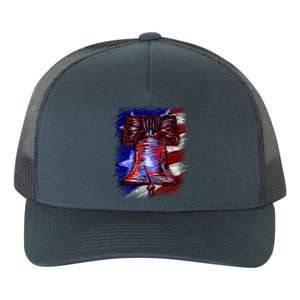 Cracked Liberty Bell Freedom America Yupoong Adult 5-Panel Trucker Hat