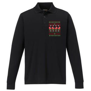 Cradle Ugly Christmas Sweater Performance Long Sleeve Polo