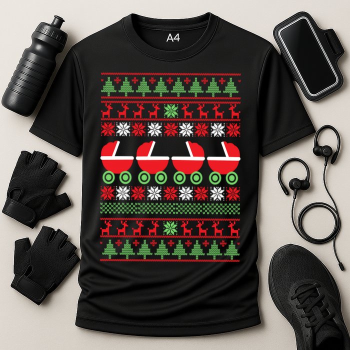 Cradle Ugly Christmas Sweater Cooling Performance Crew T-Shirt