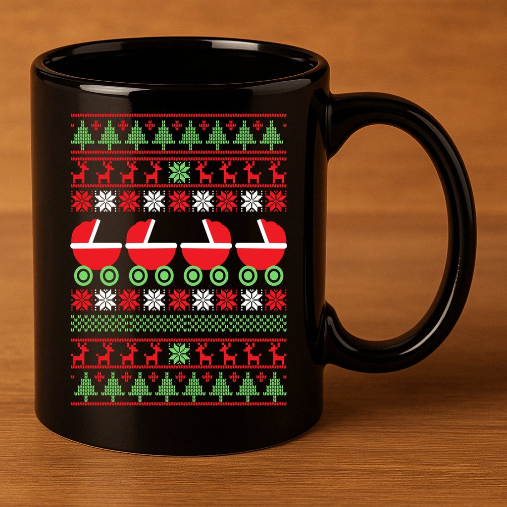 Cradle Ugly Christmas Sweater 11oz C Handle Ceramic Mug