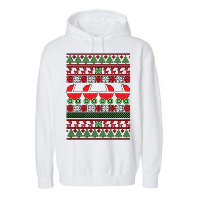 Cradle Ugly Christmas Sweater Garment-Dyed Fleece Hoodie