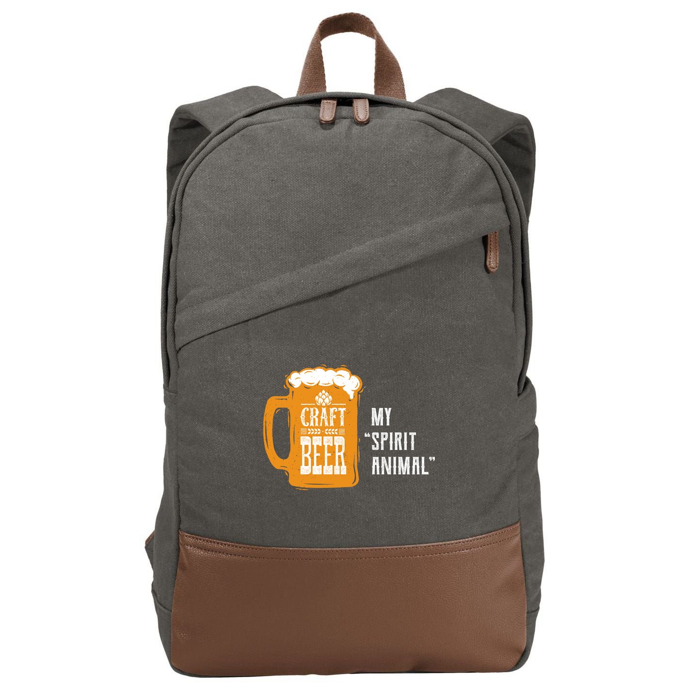 Craft Beer My Spirit Animal Cotton Canvas Backpack