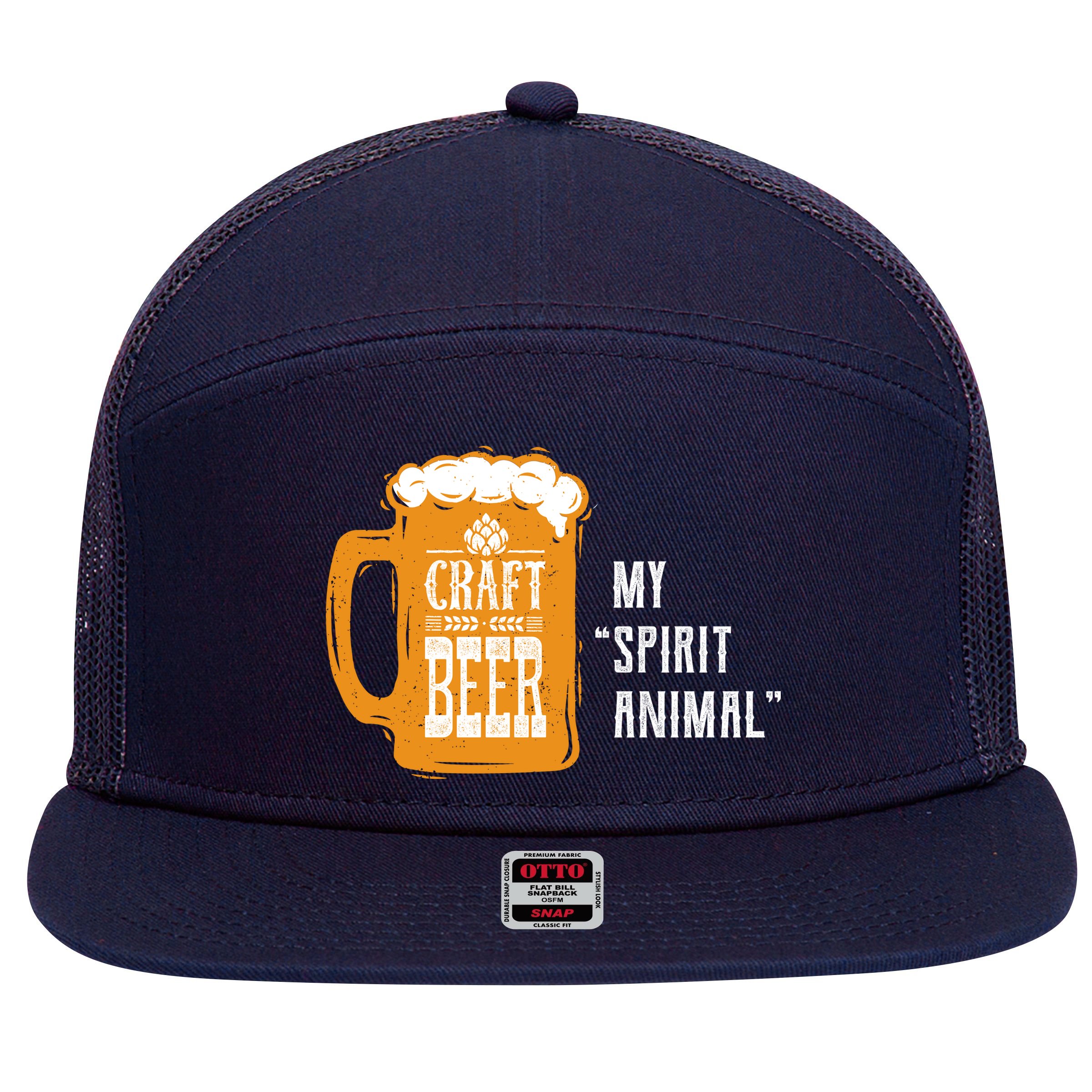 Craft Beer My Spirit Animal 7 Panel Mesh Trucker Snapback Hat