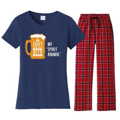 Craft Beer My Spirit Animal Women's Flannel Pajama Set