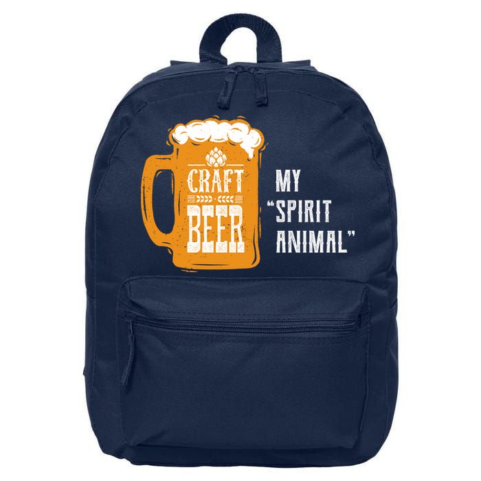 Craft Beer My Spirit Animal 16 in Basic Backpack