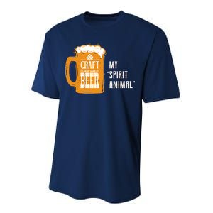 Craft Beer My Spirit Animal Performance Sprint T-Shirt