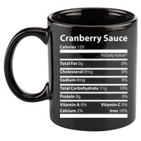 Cranberry Sauce Nutritional Facts Funny Thanksgiving 11oz C Handle Ceramic Mug