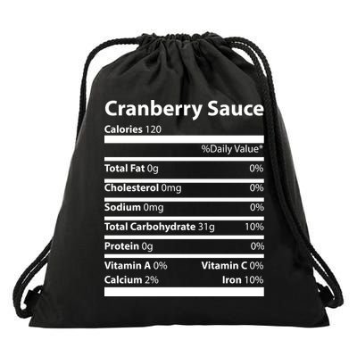 Cranberry Sauce Nutritional Facts Funny Thanksgiving Drawstring Bag