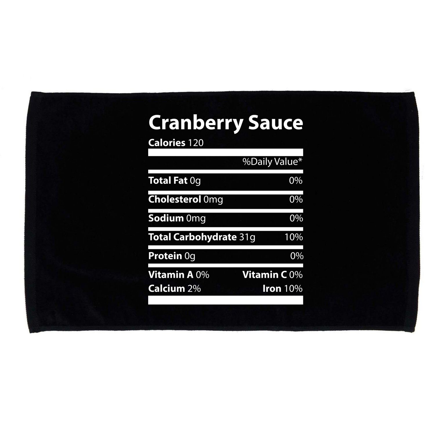 Cranberry Sauce Nutritional Facts Funny Thanksgiving Microfiber Hand Towel