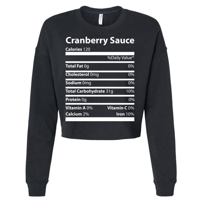 Cranberry Sauce Nutritional Facts Funny Thanksgiving Cropped Pullover Crew