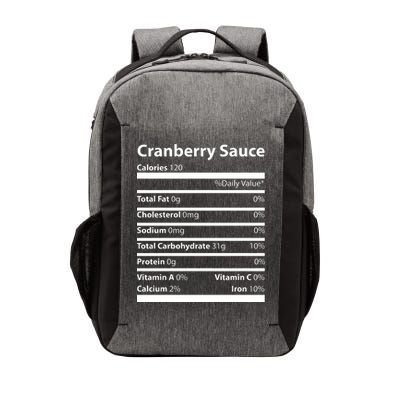 Cranberry Sauce Nutritional Facts Funny Thanksgiving Vector Backpack