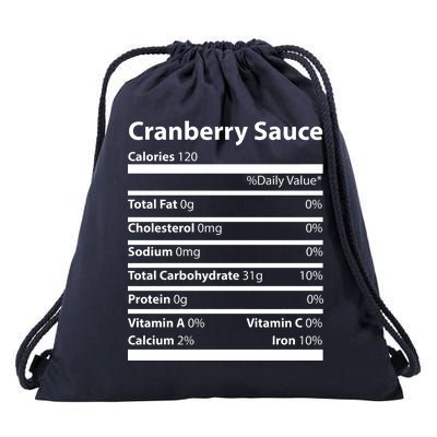 Cranberry Sauce Nutritional Facts Funny Thanksgiving Drawstring Bag