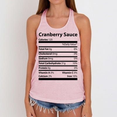 Cranberry Sauce Nutritional Facts Funny Thanksgiving Women's Knotted Racerback Tank