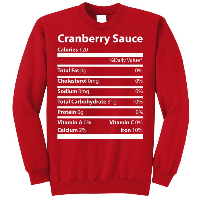 Cranberry Sauce Nutritional Facts Funny Thanksgiving Sweatshirt